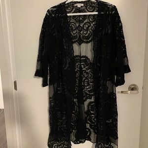 Long black lace jacket/ cover up